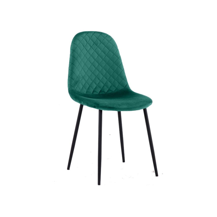 Goldfan Vente flash Chaises de salle à manger en velours vert de Noël Bohin 4 pièces (jambe noire)
