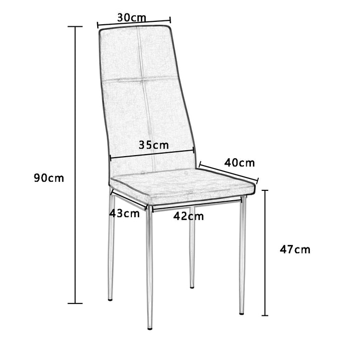 Goldfan Chaises de salle à manger en velours gris-Ves