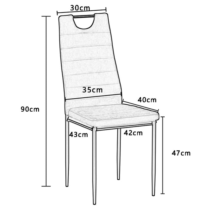 Goldfan Chaises de salle à manger en velours gris - Kacy