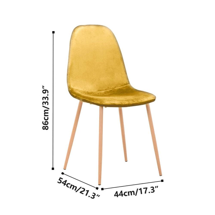 Goldfan Tobi style européen intérieur jaune Velet chaises de salle à manger jambes de transfert de chaleur 4 pièces