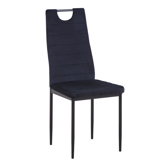 Goldfan Chaises de salle à manger en velours noir-Kacy