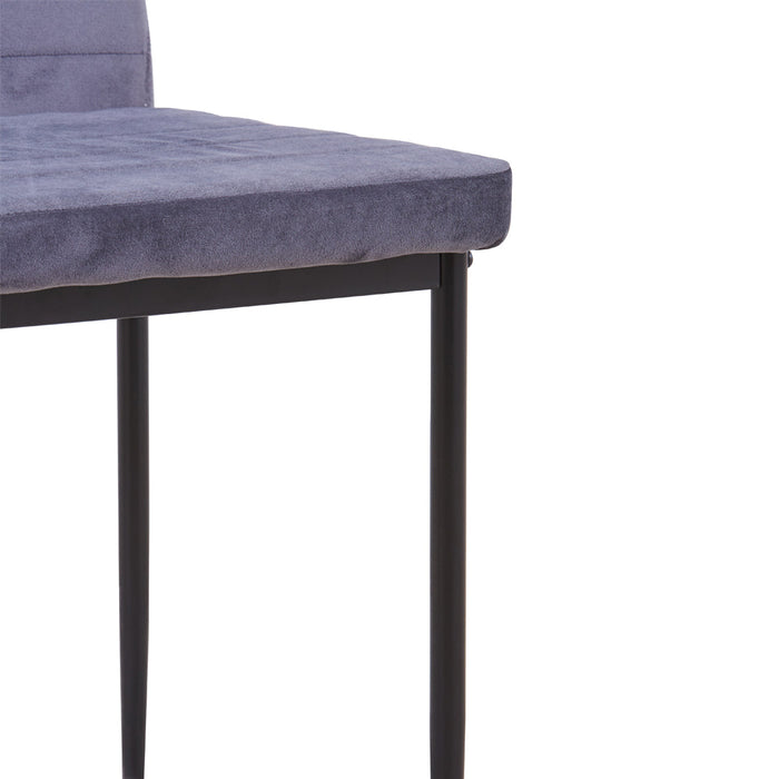Goldfan Chaises de salle à manger en velours gris - Kacy