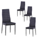 Duke UK Style Black UKFR PU High Back Dining Chairs Black Powder-Coated Legs 4pcs Goldfan