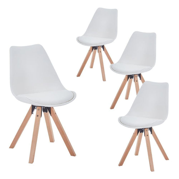 Liho White PP Modern Dining Chairs 4pcs Goldfan