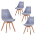 Mia Grey PP Modern Classic Dining Chairs 4pcs Goldfan