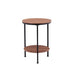 Pola Living Room MDF Brown Double Layer Side Tables Black Powder-Coated Goldfan
