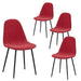Tobi European style Indoor Red UKFR Velet Dining Chairs Black Powder-Coated Legs 4pcs Goldfan