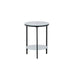 Yari Living Room MDF Round White Corner Side Table Goldfan